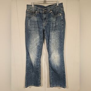 TK AXEL Wolcott Vintage Boot Jeans Mens 34x32 Blue Denim Distressed Medium Wash